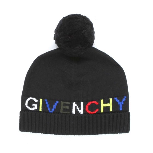 Givenchy - BLACK UNISEX HAT WITH PON PON FOR JR AND TEEN