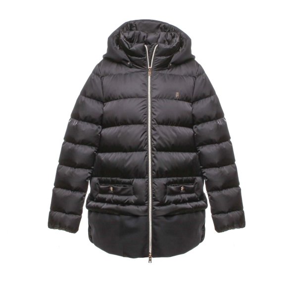 Herno - BLACK SATIN DOWN JACKET FOR GIRLS AND TEEN