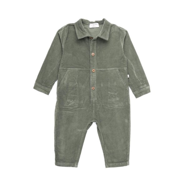One More In The Family - UNISEX GAIA OLIVE GREEN JUMPSUIT FOR BABY