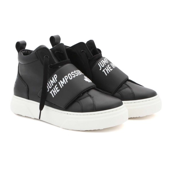 Dsquared2 - HIGH BLACK AND WHITE SNEAKER FOR TEENAGERS