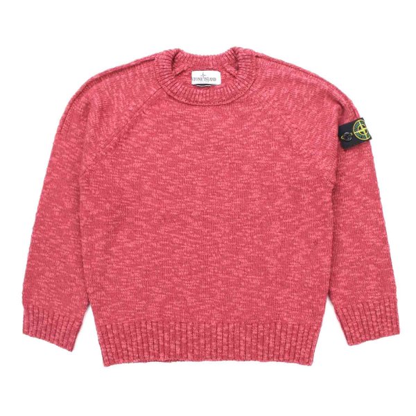 Stone Island - RED MELANGE PULLOVER FOR CHILDREN AND TEEN