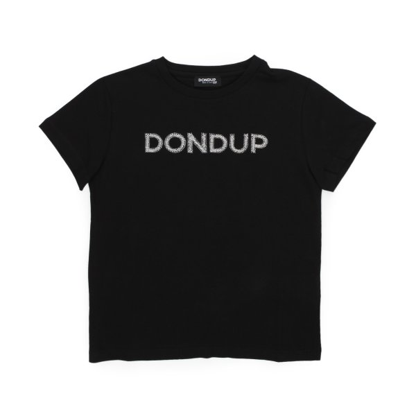 Dondup - BLACK T-SHIRT WITH LOGO FOR GIRLS AND TEENAGERS