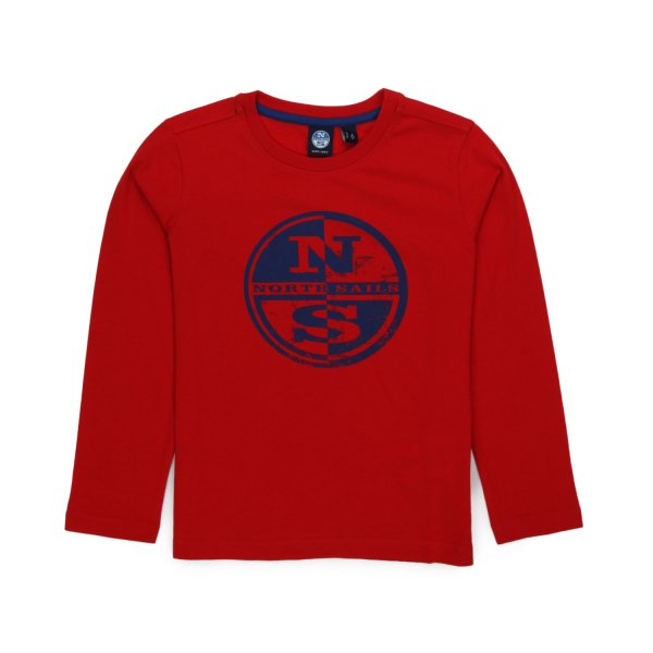 North Sails - RED AND BLUE LONG SLEEVE T-SHIRT FOR KIDS AND TEEN