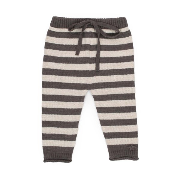 Tocotò Vintage - KNITTED CREAM AND GRAY LEGGINGS FOR BABY UNISEX