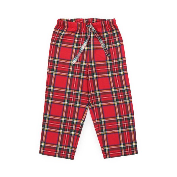 Mc2 Saint Barth - UNISEX RED CHECKED TROUSERS FOR CHILD