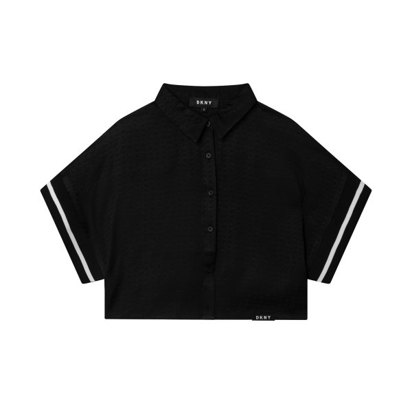 Dkny - BLACK CROPPED BLOUSE FOR GIRLS AND TEEN