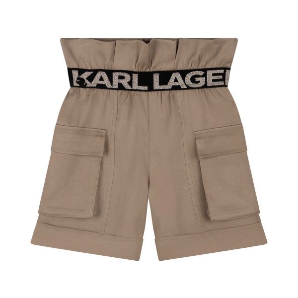 Karl Lagerfeld - HIGH WAISTED BEIGE SHORTS FOR GIRLS AND TEEN