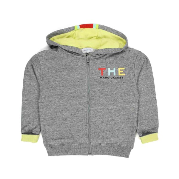 Marc Jacobs - GRAY AND FLUO YELLOW HOODIE SWEATSHIRT FOR KIDS AND TEEN