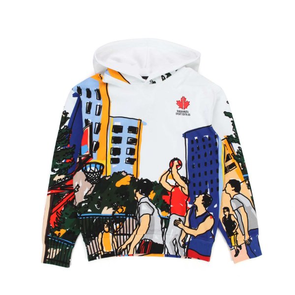 Dsquared2 - MULTICOLOR STREET BASKETBALL SWEATSHIRT FOR CHILDREN AND TEEN