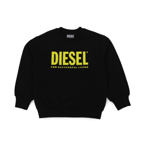 Diesel - UNISEX BLACK SWEATSHIRT WITH YELLOW LOGO