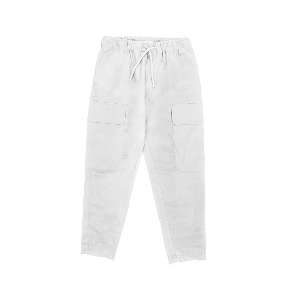 Armani Junior - WARM WHITE TROUSERS WITH DRAWSTRING FOR CHILDREN