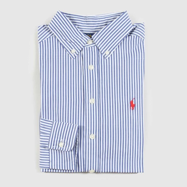 Ralph Lauren - RL WHITE AND BLUE STRIPED SHIRT FOR CHILD AND TEEN