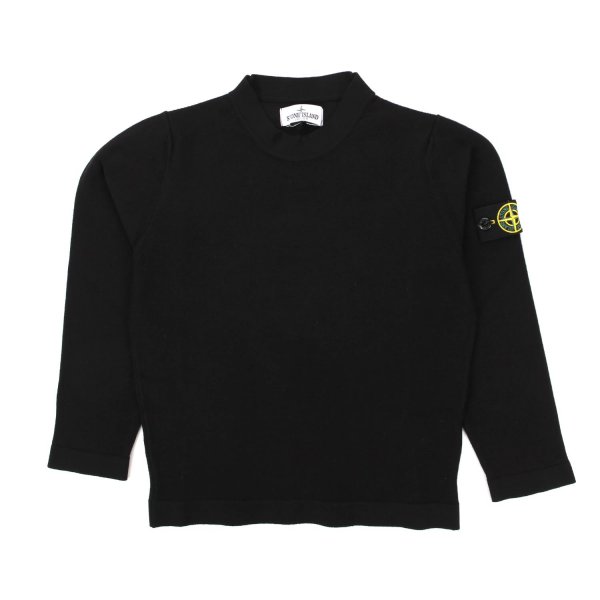 Stone Island - BLACK SWEATER WITH PATCH FOR CHILDREN AND TEEN