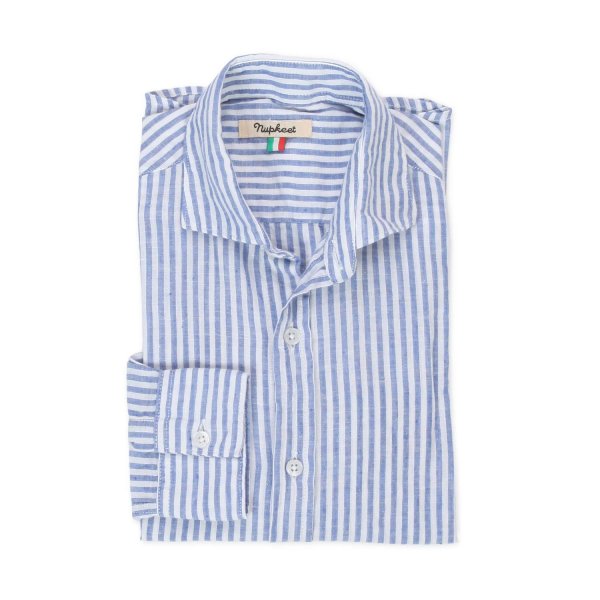 Nupkeet - WHITE AND BLUE STRIPED SHIRT FOR CHILDREN AND TEENS