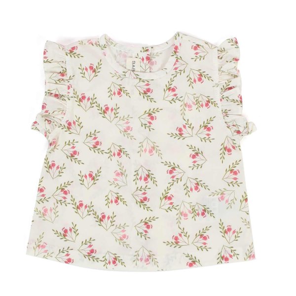 Babe & Tess - NATURAL WHITE TOP WITH FLOWERS FOR BABY GIRL