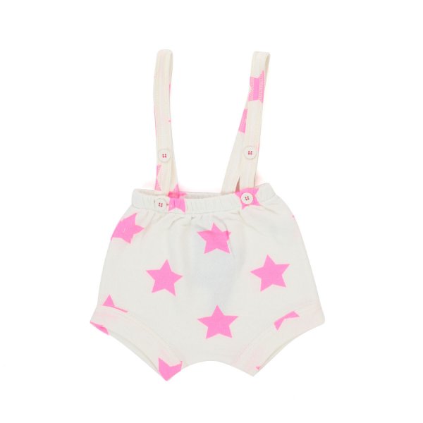 Aventiquattrore - WHITE CULOTTE WITH PINK FLUORESCENT STARS FOR BABY