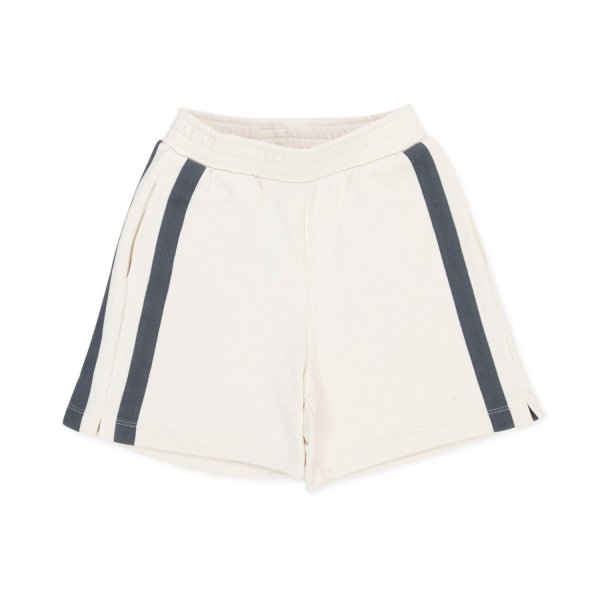Tocotò Vintage - CREAM SHORTS WITH ANTHRACITE STRIPES FOR JR AND TEEN