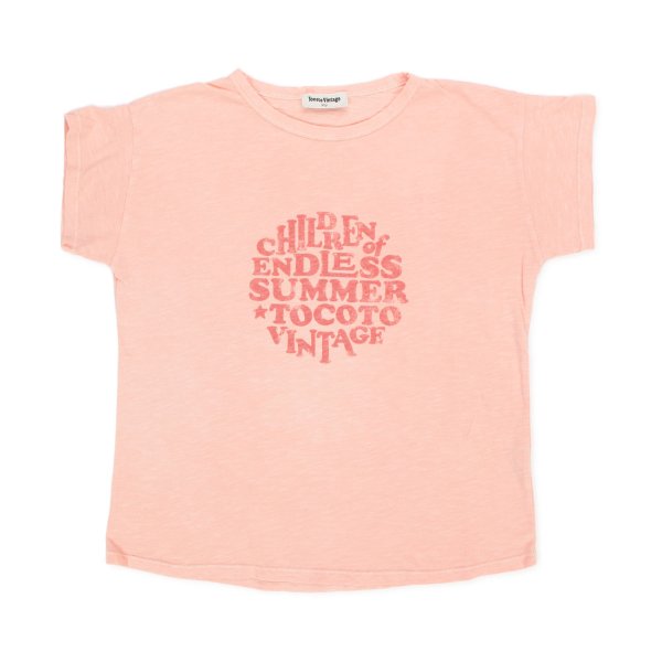 Tocotò Vintage - PINK T-SHIRT WITH LETTERING FOR GIRLS AND TEEN