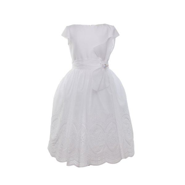 Raffaella - WHITE CEREMONY DRESS WITH SANGALLO EMBROIDERY