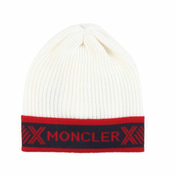 Moncler - UNISEX CREAM WHITE WOOL HAT FOR BABY