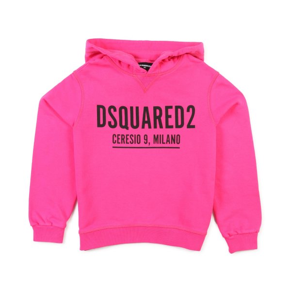 Dsquared2 - UNISEX FUCHSIA HOODED SWEATSHIRT FOR JR AND TEEN