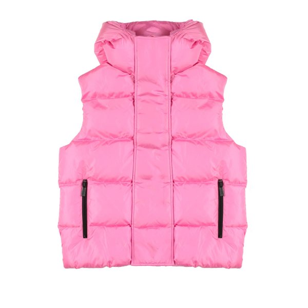 Dsquared2 - PINK QUILTED NYLON VEST FOR TEEN GIRLS