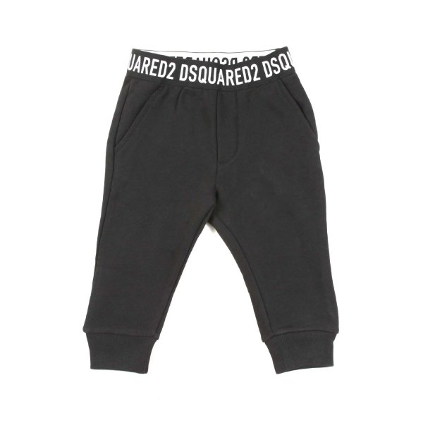 Dsquared2 - BLACK BABY JOGGER WITH WHITE LOGOS