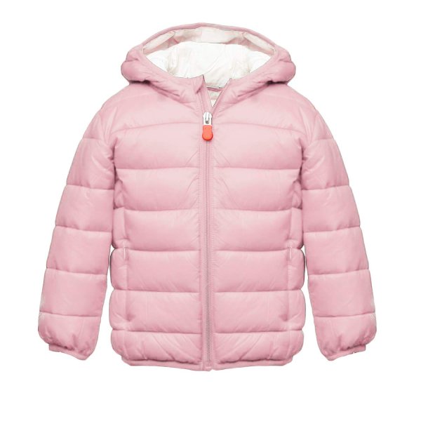 Save The Duck - PINK AND WHITE WALLY DOWN JACKET FOR BABY GIRLS