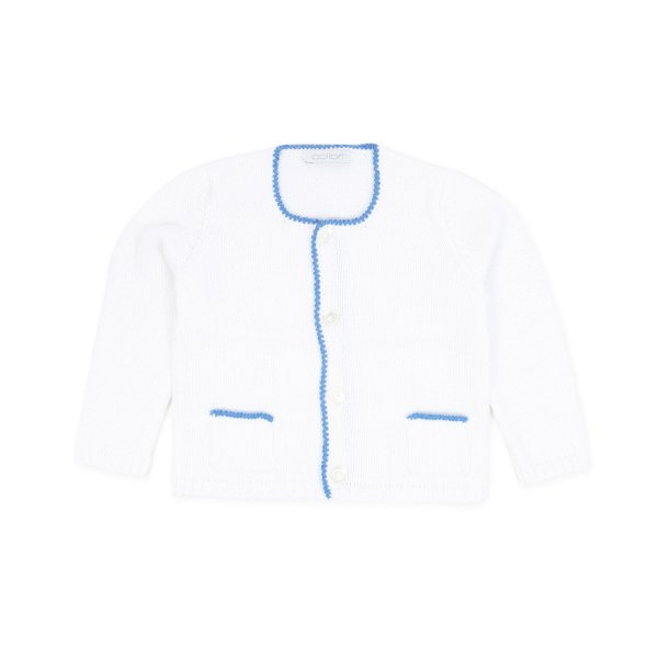 Colibri - UNISEX WHITE AND LIGHT BLUE CARDIGAN FOR BABY