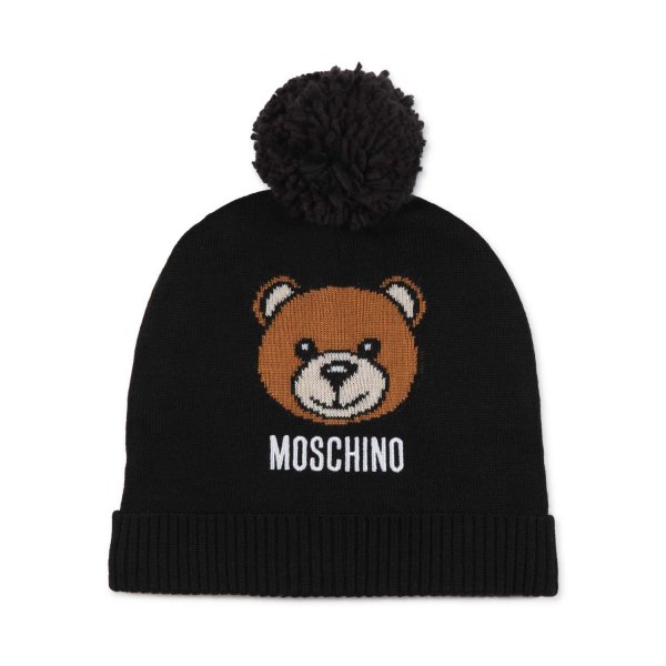 Moschino - TEDDY BEAR BLACK HAT FOR BOY AND GIRL
