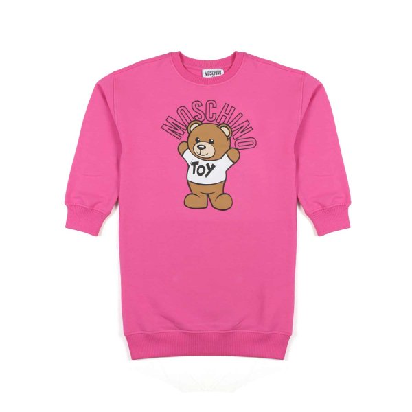 Moschino - MAXI FUCHSIA SWEATSHIRT WITH TEDDY BEAR FOR GIRLS