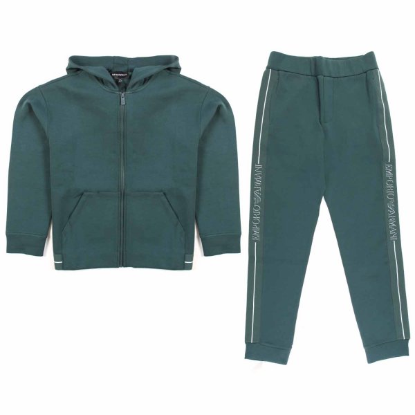 Armani Junior - GREEN GABLES TRACKSUIT WITH LOGOS FOR CHILD AND TEEN