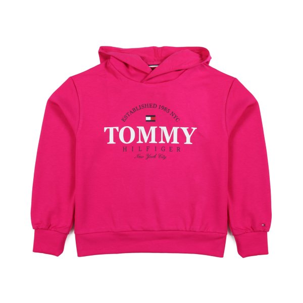 Tommy Hilfiger - UNISEX FUCHSIA HOODED SWEATSHIRT WITH TOMMY LOGO