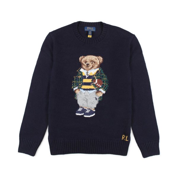 Ralph Lauren - NAVY BLUE NO-GENDER PULLOVER WITH POLO BEAR