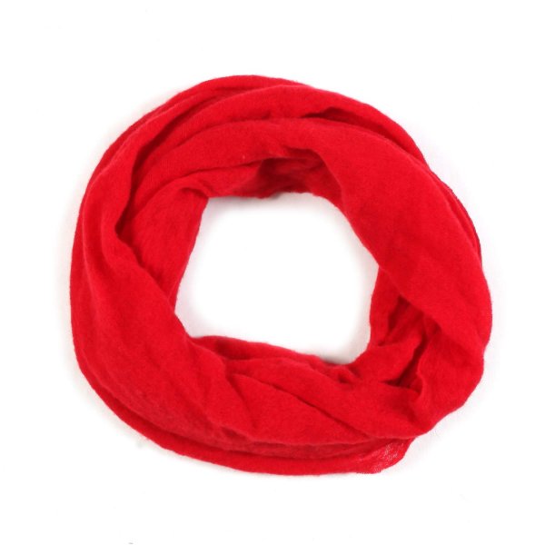 Pin1876 - RED CASHMERE TUBE SCARF