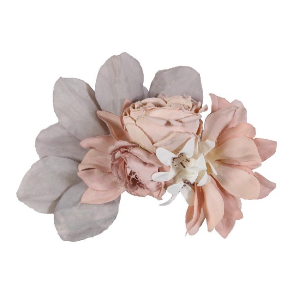 Mimilú - CLIP WITH DUSTY PINK AND GRAY PASTEL FLOWERS