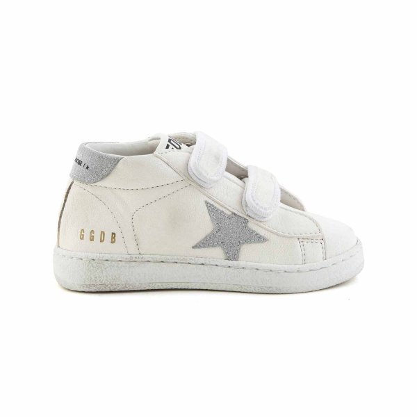 Golden Goose - WHITE AND SILVER GLITTER JUNE SNEAKERS FOR BABY AND GIRL