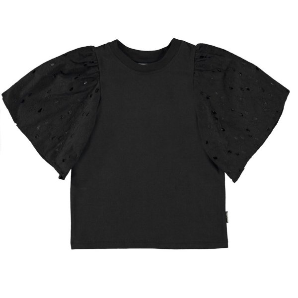 Molo - BLACK RITZA BRODERIE ANGLAISE TOP FOR TEEN GIRLS