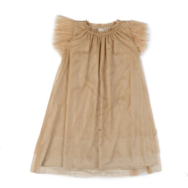 Zhoe & Tobiah - Layered Gold Tulle Girl Dress