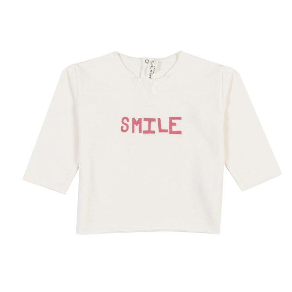 Babe & Tess - MILKY WHITE AND PINK SWEATSHIRT FOR BABIES