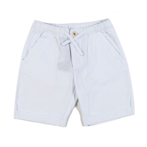 North Sails - WHITE BERMUDA SHORTS WITH SKY BLUE LOGO PATCH