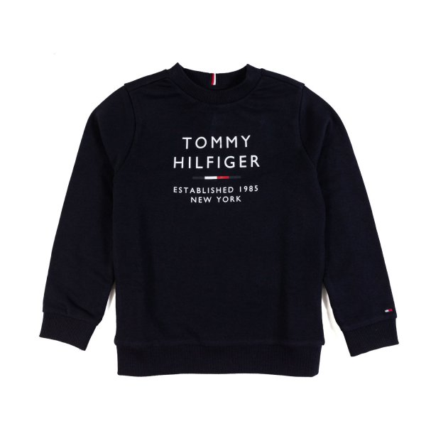 Tommy Hilfiger - NAVY BLUE SWEATSHIRT WITH WHITE TOMMY LOGO