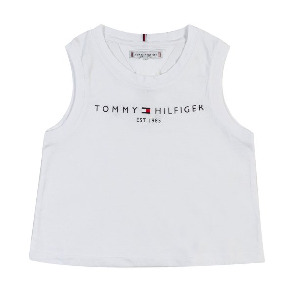 Tommy Hilfiger - Canotta bianca con logo in rilievo
