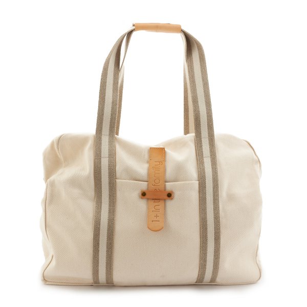 One More In The Family - IVORY AND BEIGE TWILL CHANGING BAG