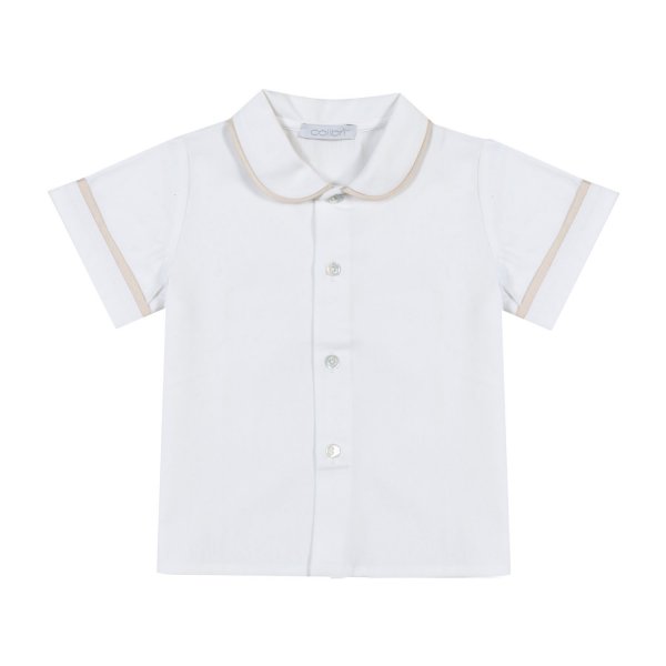 Colibri - WHITE SHIRT WITH ROPE BEIGE EDGES FOR BABIES