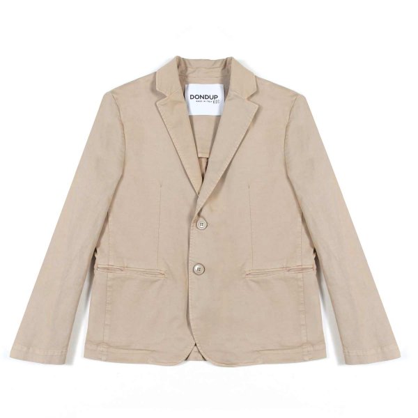 Dondup - SINGLE-BREASTED BEIGE BLAZER FOR KIDS AND TEENS