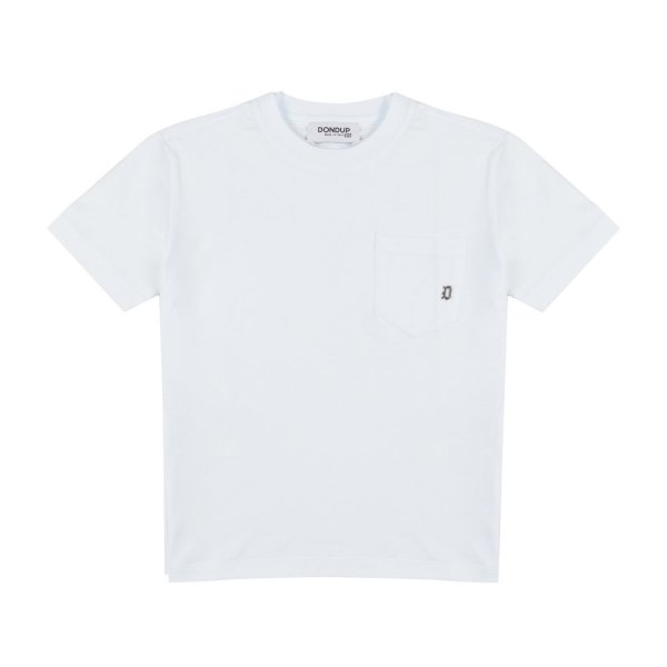 Dondup - WHITE T-SHIRT WITH BREAST POCKET FOR KIDS AND TEENS