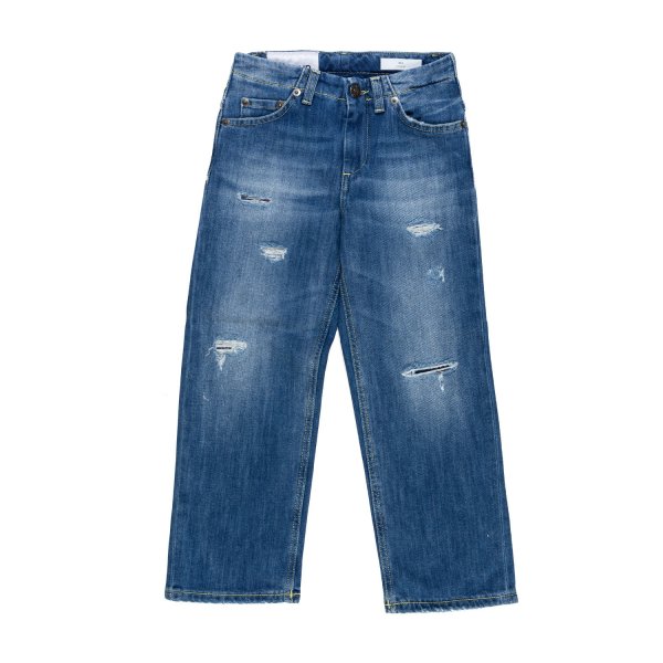 Dondup - MEDIUM BLUE JEANS WITH RIPS FOR LITTLE GIRLS AND TEENS