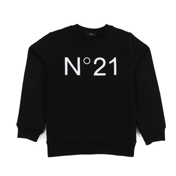 N° 21 - Felpa unisex nera con logo N21 bianco