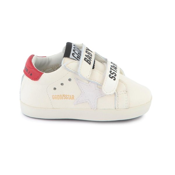 Golden Goose - WHITE BABY SSTAR SNEAKER WITH RED DETAIL